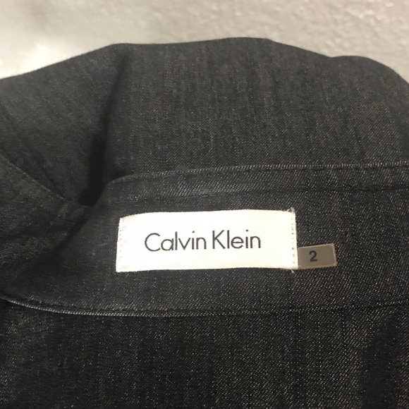 Calvin Klein Black Midi Dress with Button Detail - Picture 8 of 12